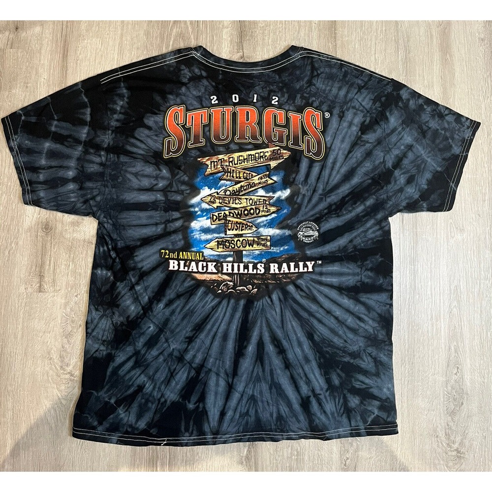 Officially‎ Licensed Black Hills Motor Classic 2012 Sturgis T Shirt - Tie Dye - Picture 6 of 6